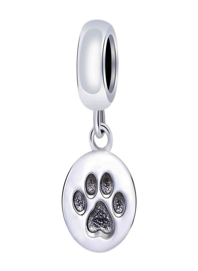 LAMOONY Dog Paw Charm 925 Sterling Silver Pet Pendant Animal Bead for Pandora Charms Bracelet Gift for Anniversary Birthday Christmas Day - Image 1